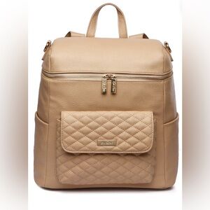 Luli Bebé Monaco Faux Leather Baby Diaper Backpack NEW